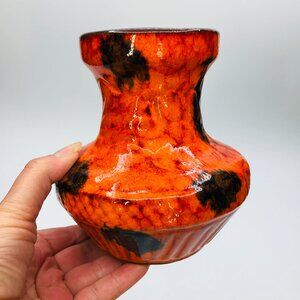 Vintage Estriceram Orange Brown Redware Vase: Jacques Garnier MCM Quebec Pottery